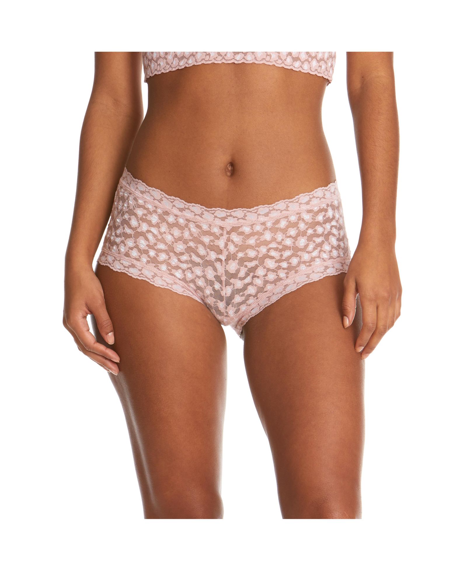 Hanky Panky Women's Cross-dyed Leopard Mide Rise Boyshort Panty 3 pack