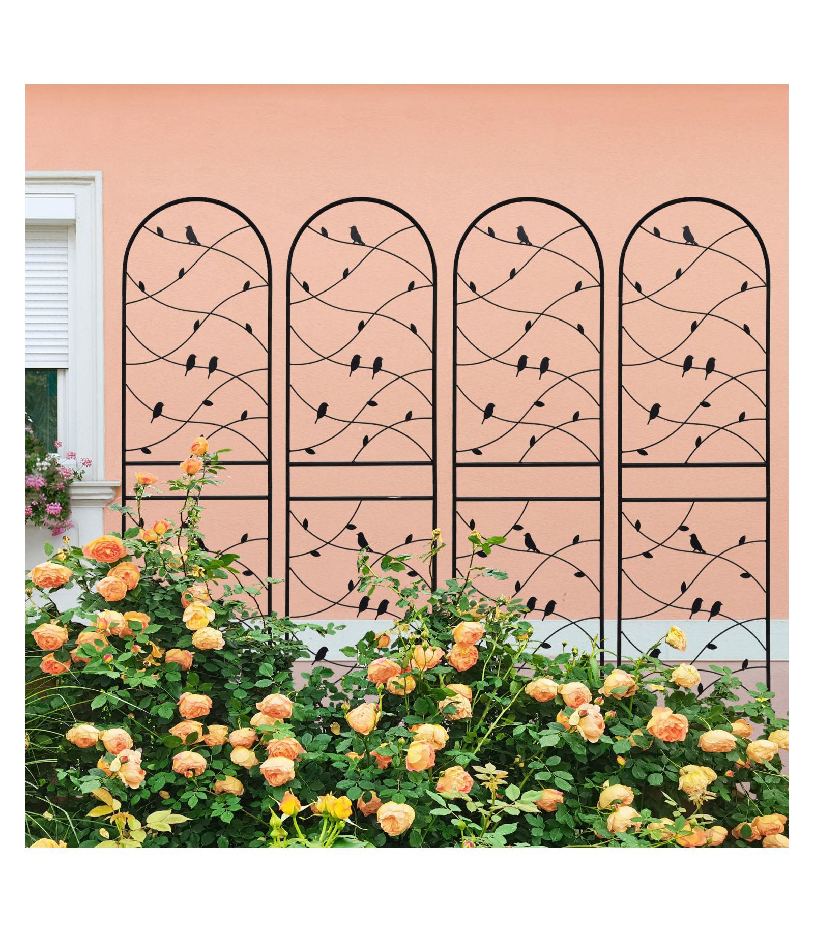 Металлическая садовая решетка Streamdale Furniture 4 Pack 71" для вьющихся растений