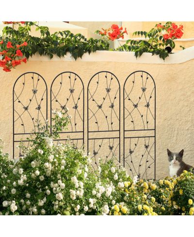 Streamdale Furniture  4 Pack 71" Metal Garden Trellis - Climbing Plant Support