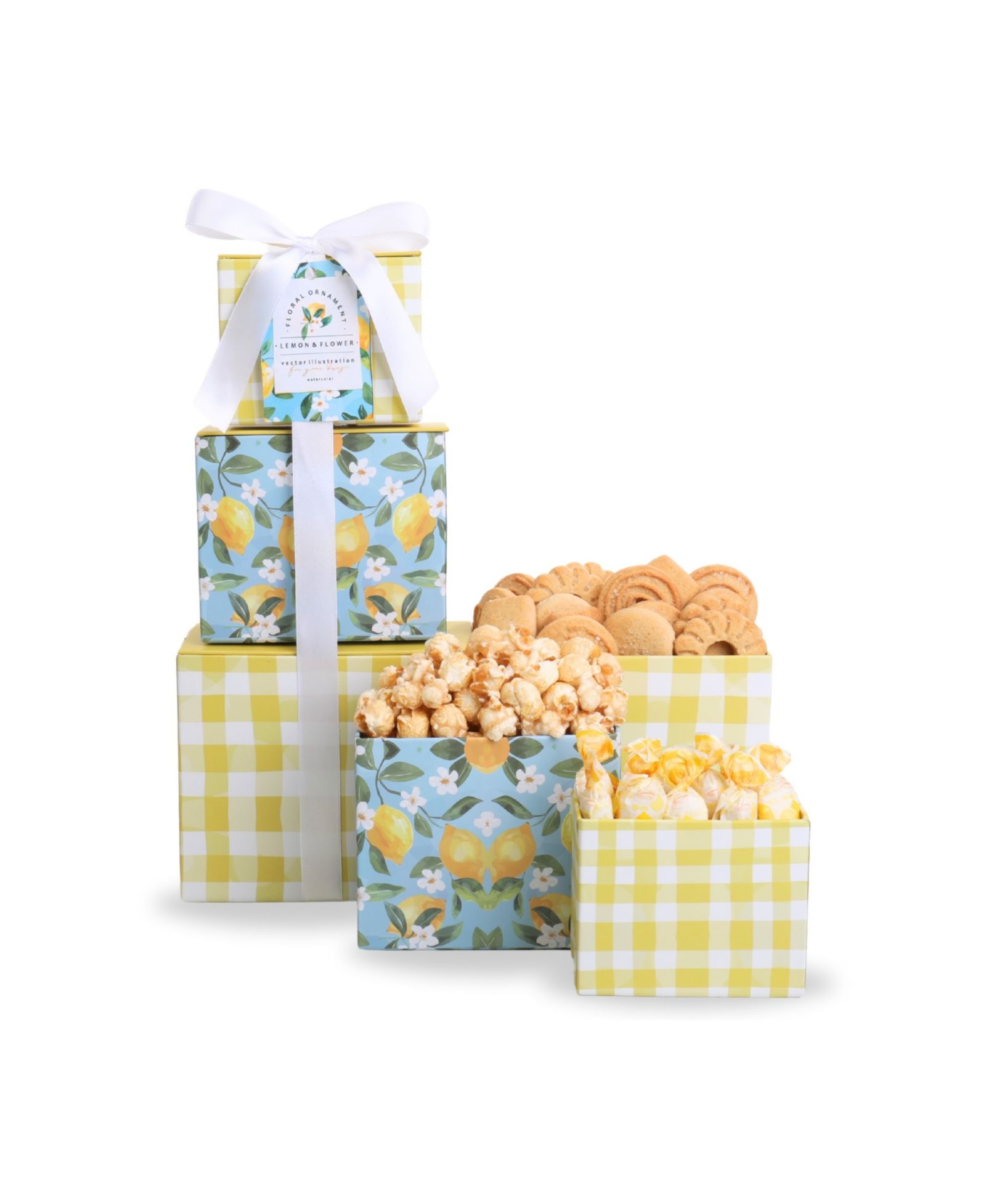 Alder Creek Gift Baskets Lemon Twist 3-High Tower, 4 Pieces