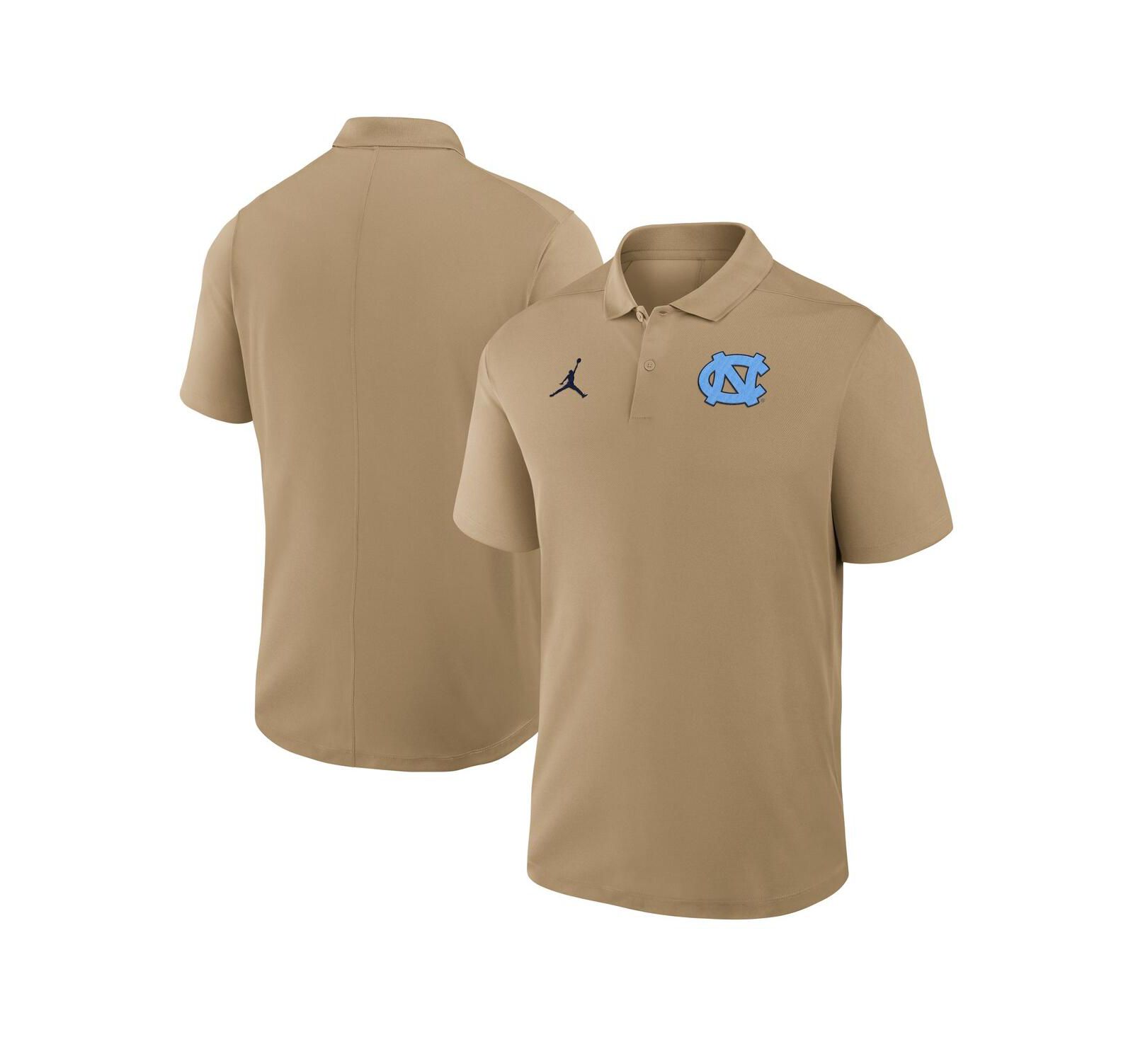 Jordan Men's Tan North Carolina Tar Heels Primetime Victory Primary Logo Performance Polo Shirt