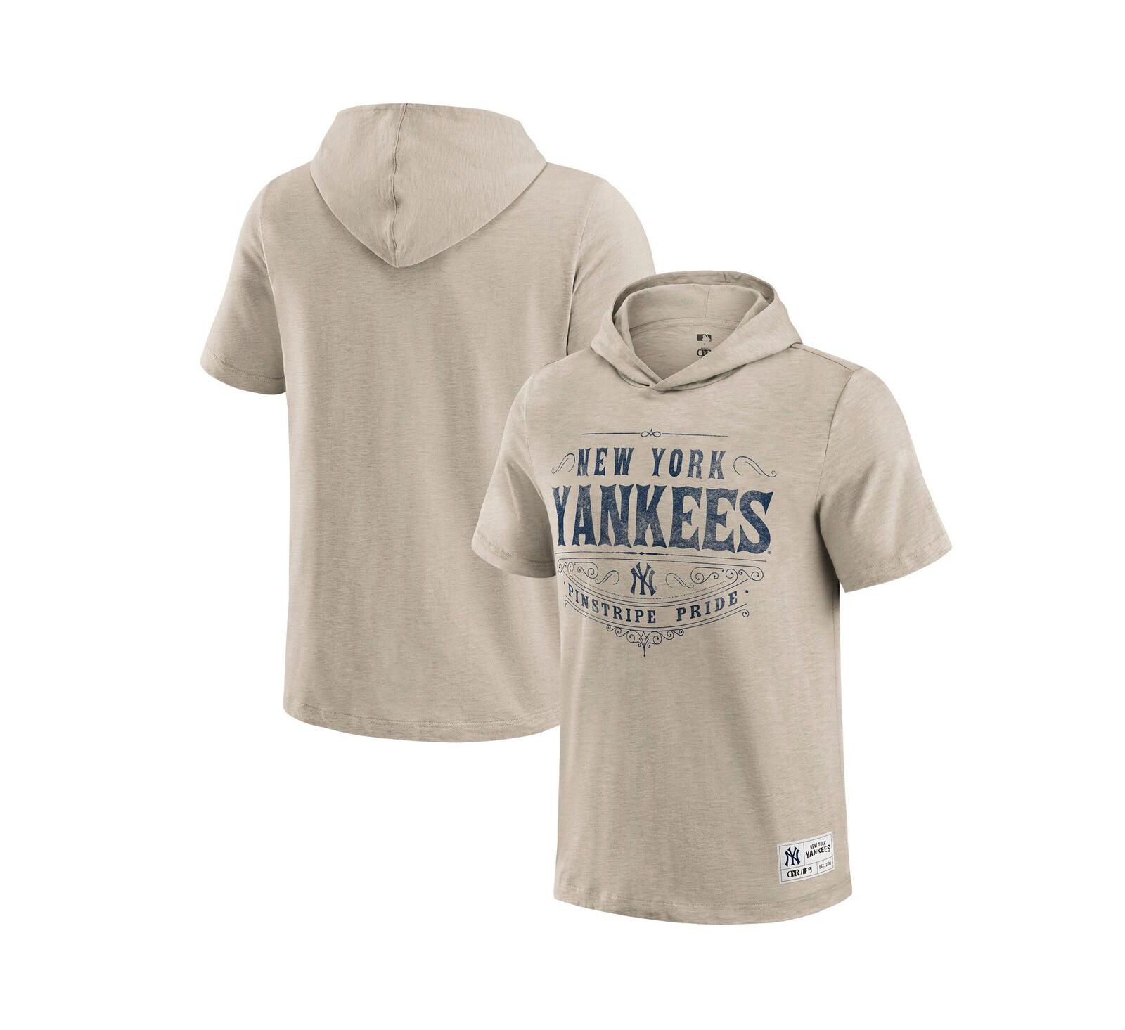 Мужская футболка с капюшоном Fanatics New York Yankees бежевого цвета