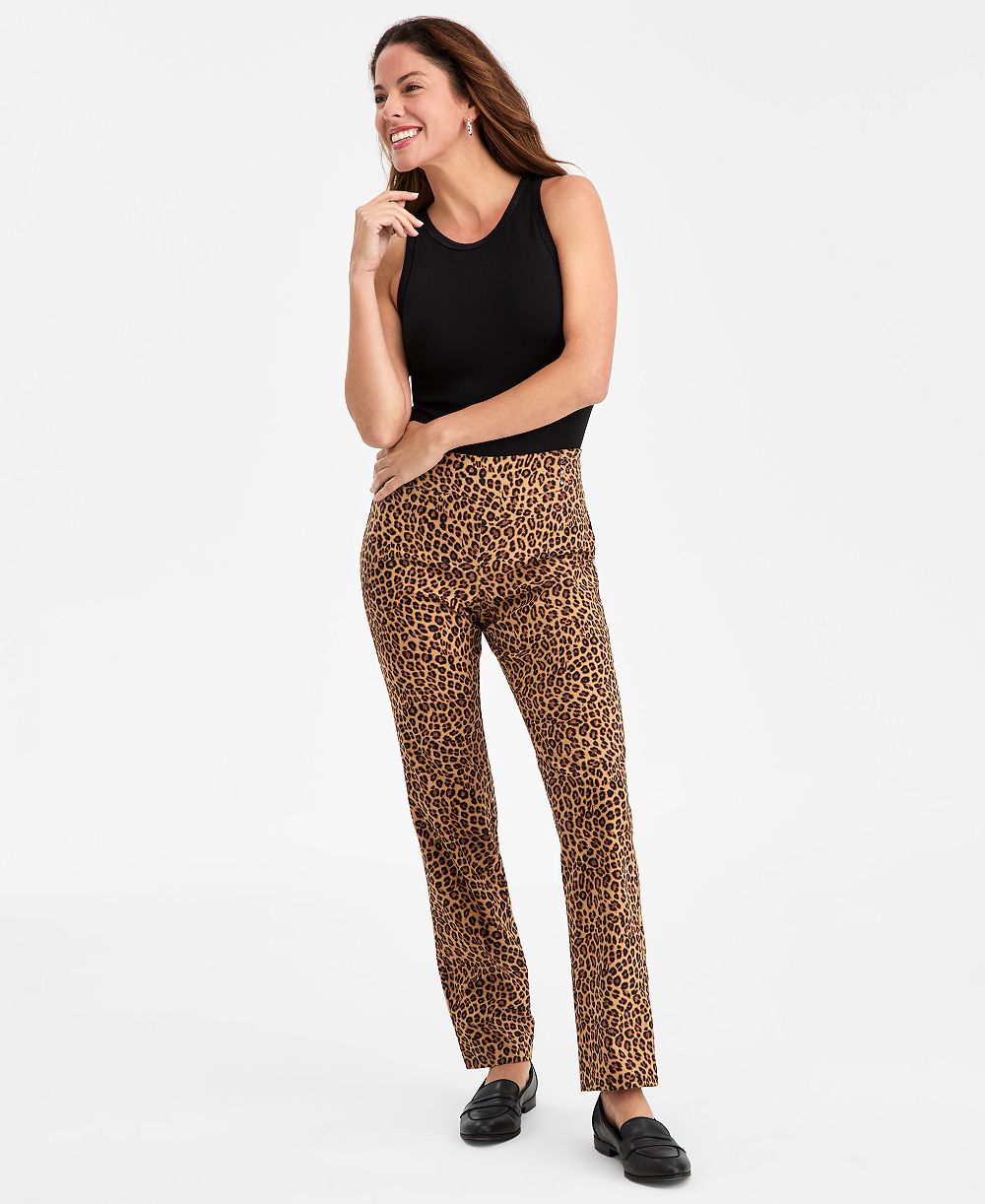 Женские брюки JM Collection Tummy-Control Printed Rivet