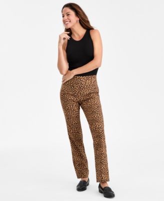 Женские брюки JM Collection Tummy-Control Printed Rivet