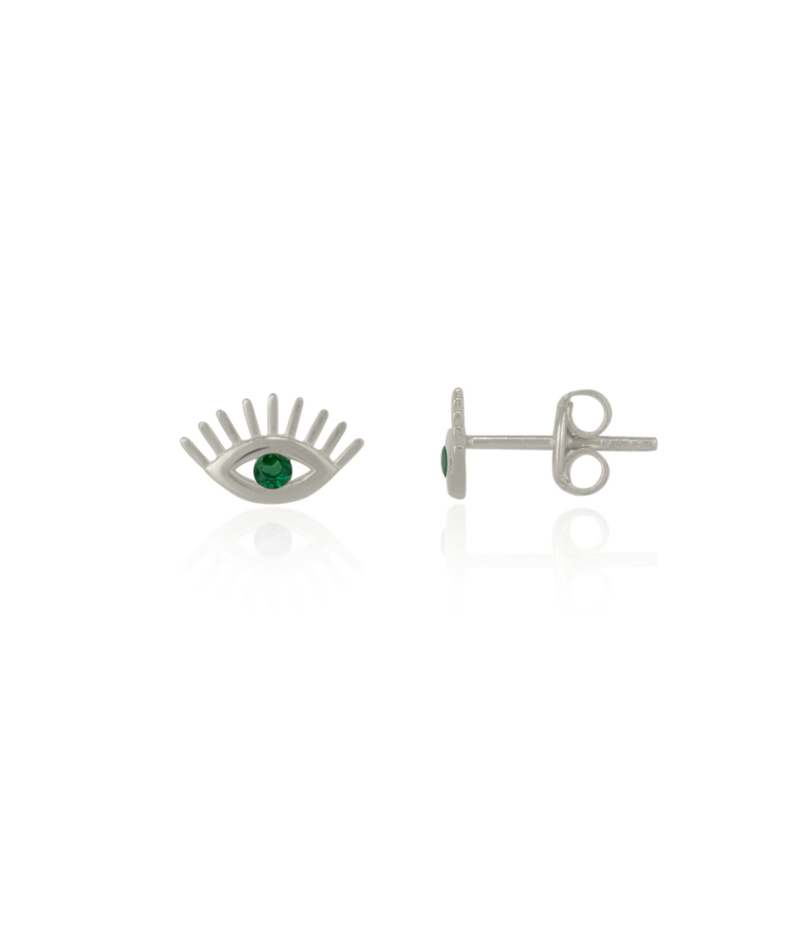 Серьги-гвоздики Spero London Emerald Color Eye Stud Sterling