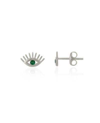 Серьги-гвоздики Spero London Emerald Color Eye Stud Sterling
