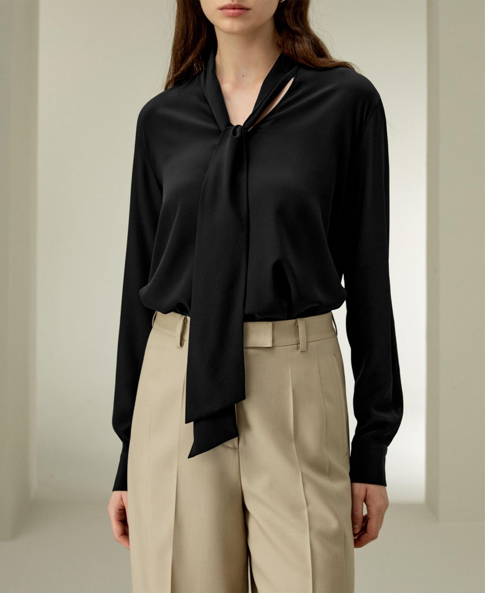 LILYSILK Women's Silk Bowtie Blouse