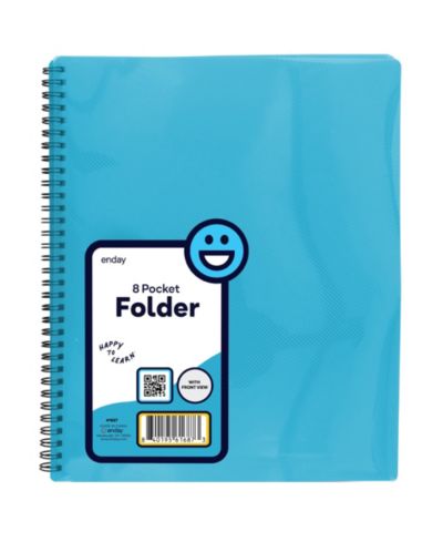 Poly 8 Pocket Folder With Front view Letter Legal Document Organizer Perfect for Office, College, School and More (Red) - by Emraw