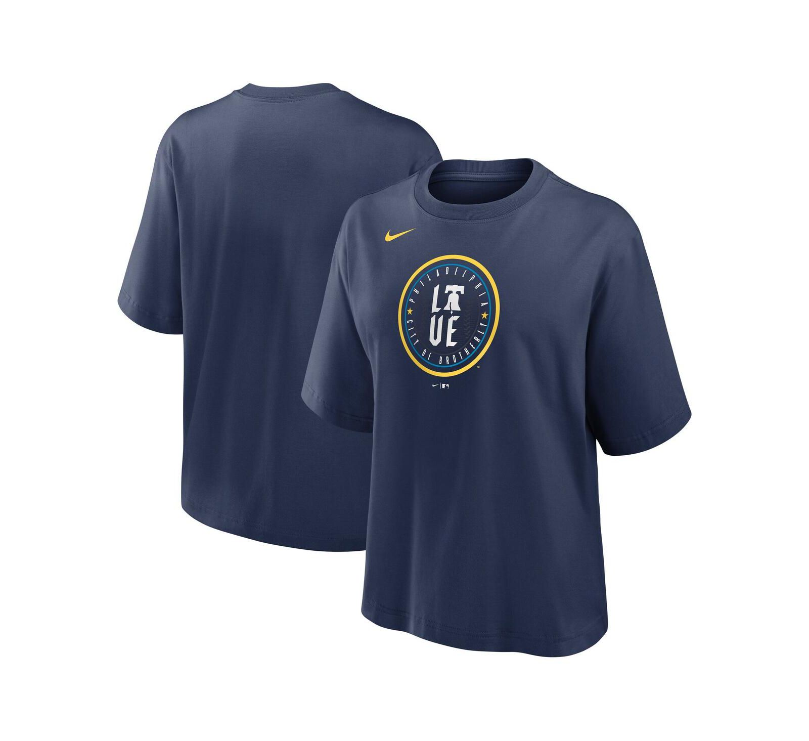 Nike Women's Navy Philadelphia Phillies City Connect Logo Boxy T-Shirt