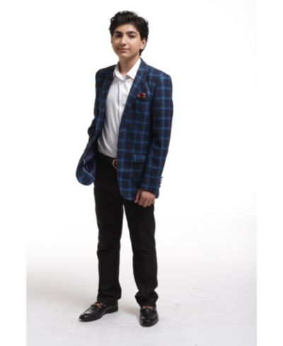 Мужская куртка Elie Balleh Boys Navy Slim Fit Wild Plaid Jacket