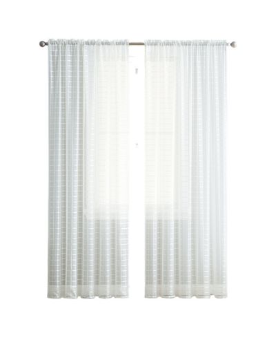 Kate Aurora 2 Piece Rod Pocket Plaid Sheer Voile Window Curtain Panels - 84 in. Long