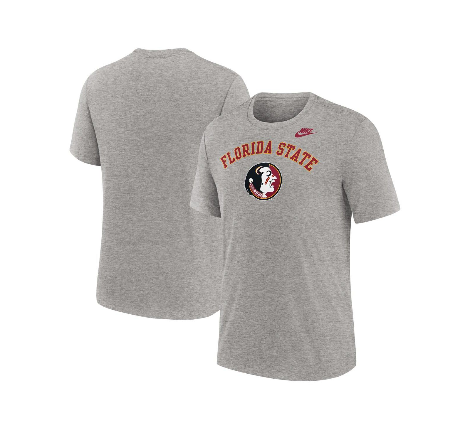 Nike Men's Heather Gray Florida State Seminoles Legacy Arch Tri-Blend T-Shirt