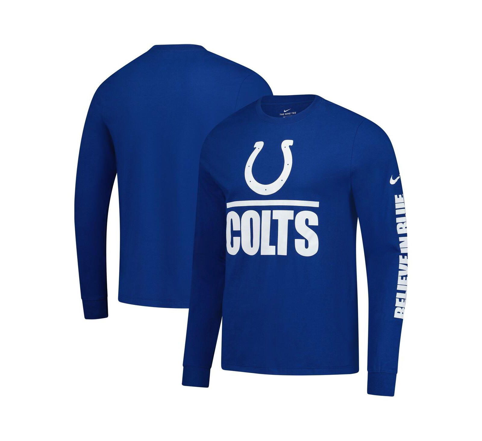 Nike Мужская футболка Nike Indianapolis Colts Split Local с длинным рукавом