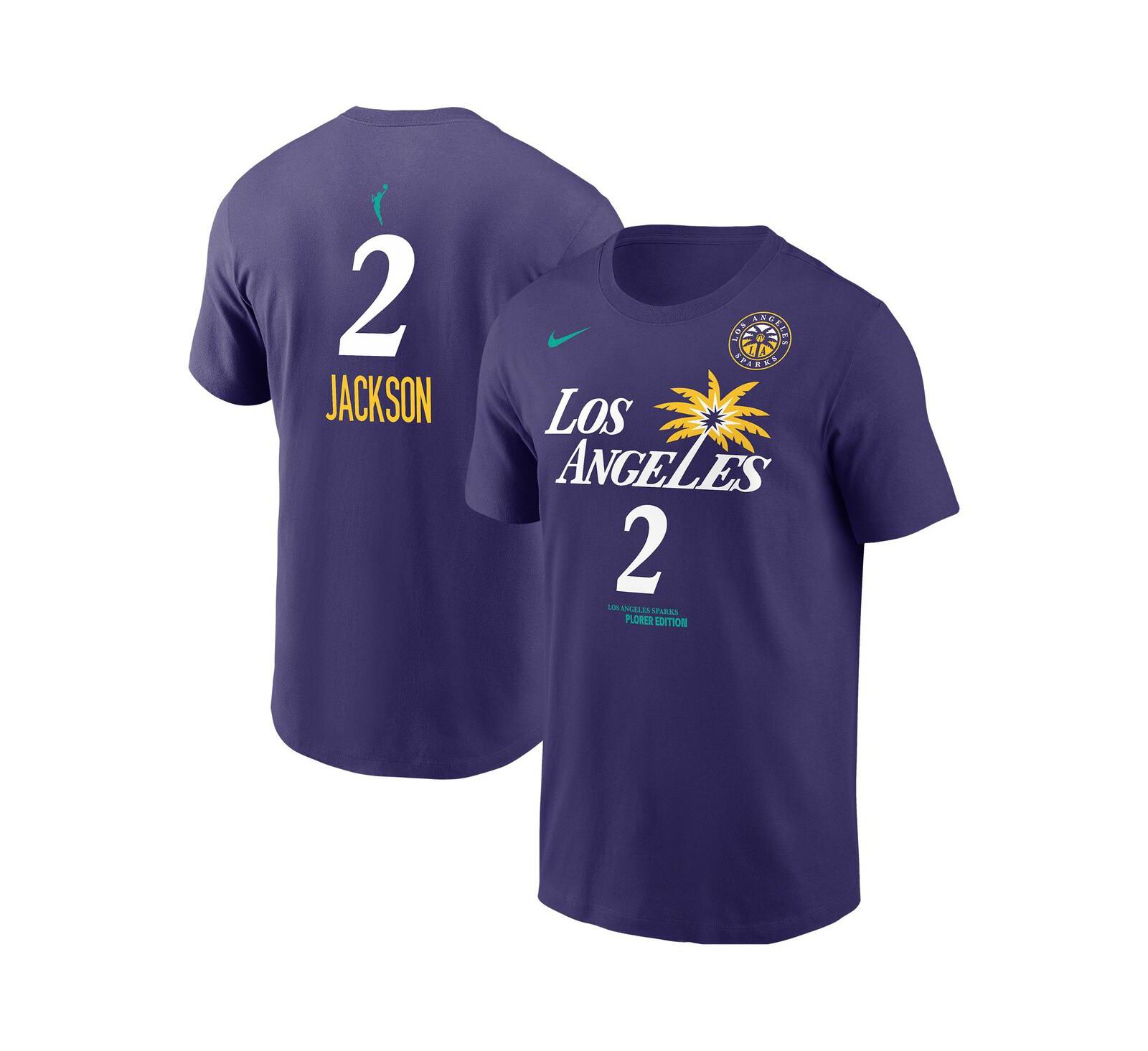 Футболка Nike Men's Rickea Jackson Purple Los Angeles Sparks Explorer Edition Name & Number