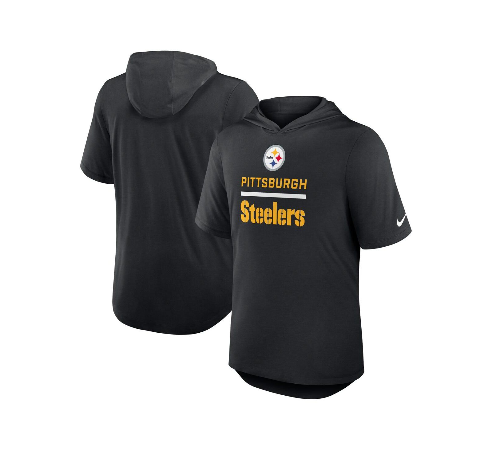Nike Men's Black Pittsburgh Steelers Lockup Tri-Blend Hoodie T-Shirt