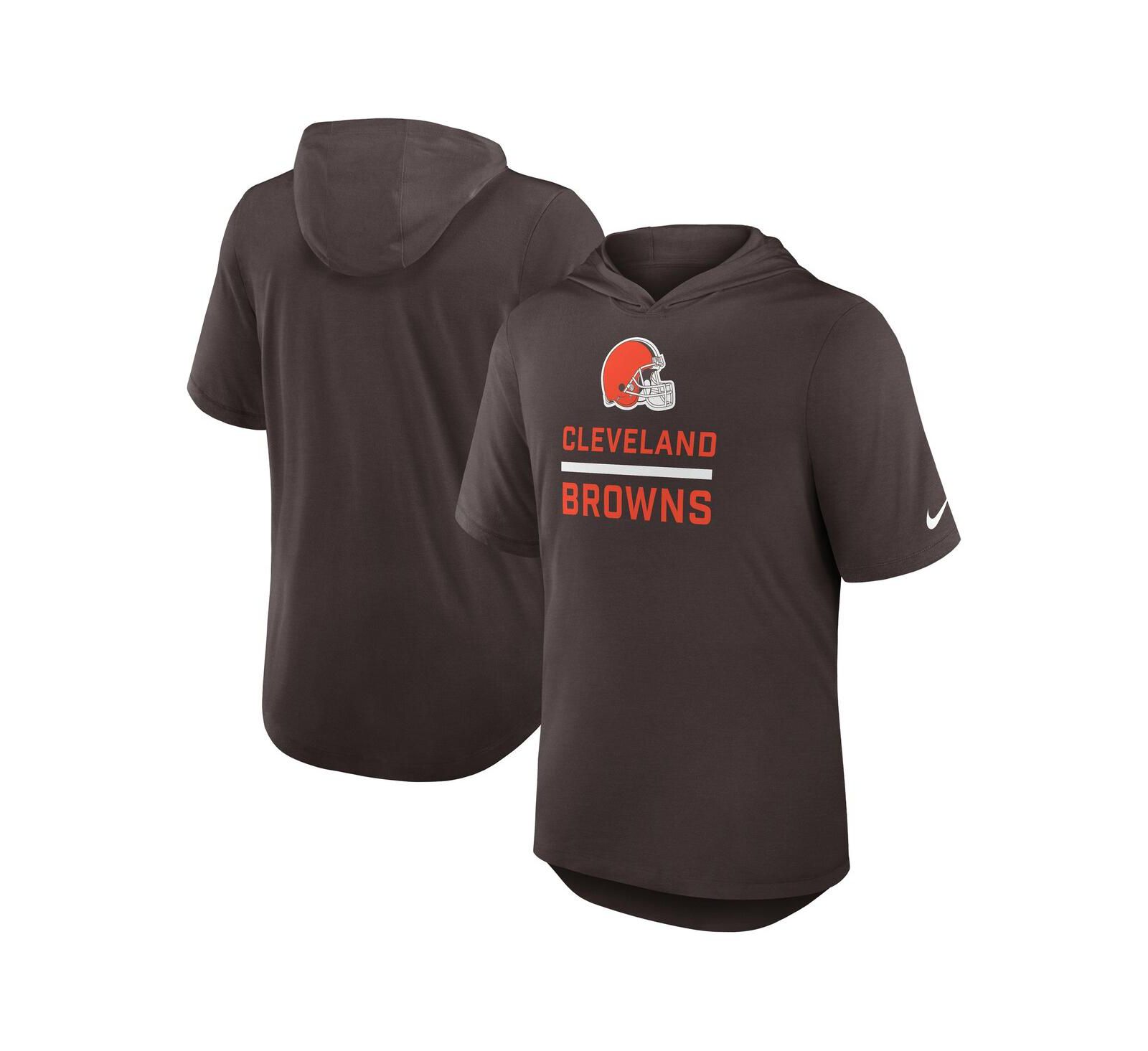 Nike Men's Brown Cleveland Browns Lockup Tri-Blend Hoodie T-Shirt