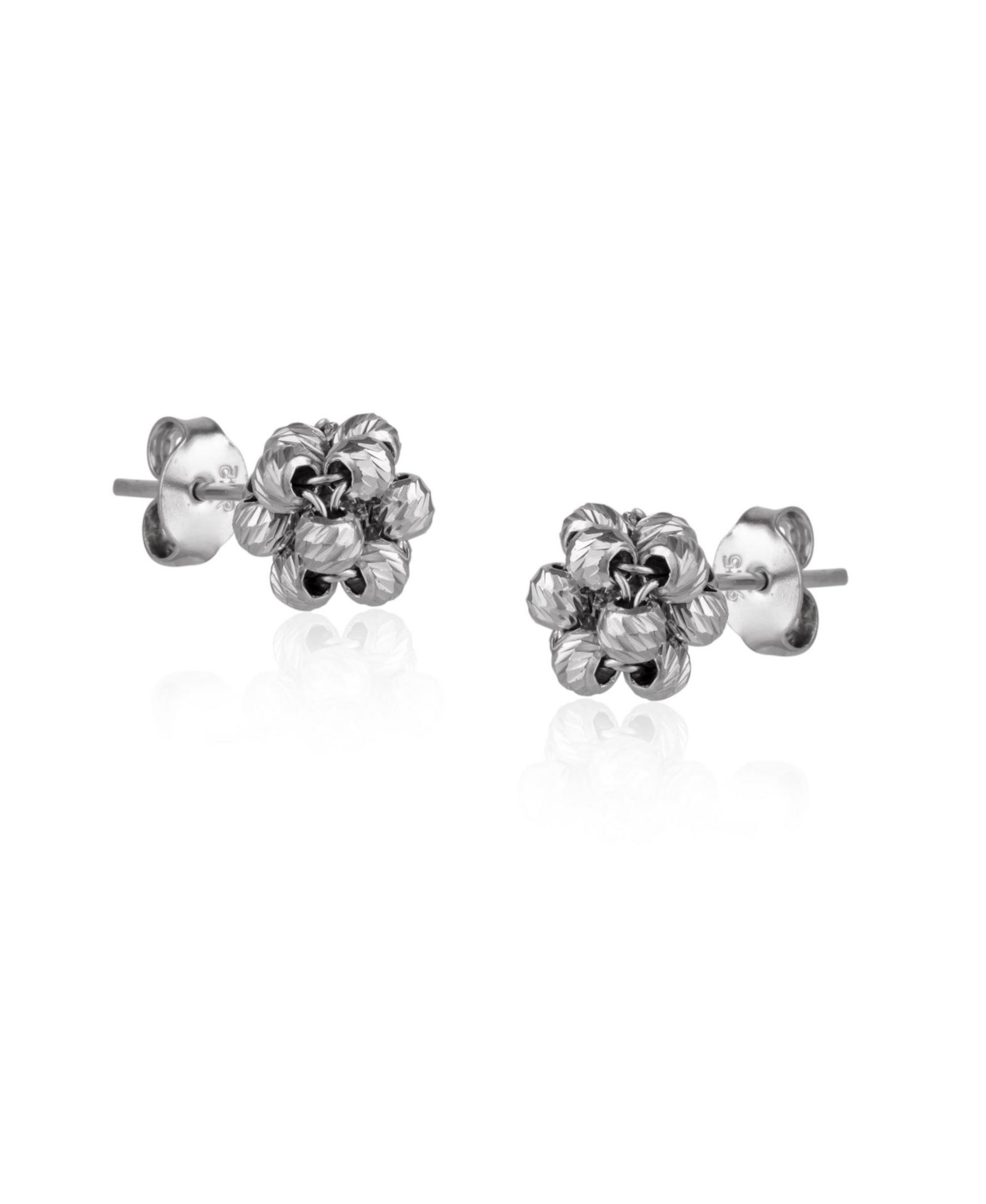 Spero London Dorissa Beaded Stud Earrings Sterling Silver
