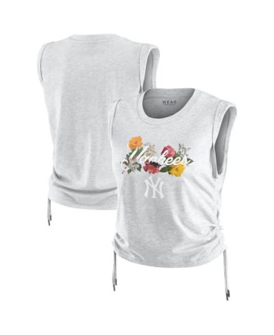 WEAR by Erin Andrews Women's Heather Gray New York Yankees Cinched Tank Top