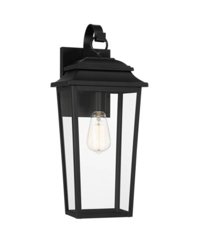 John Timberland Bellis Verde 20" High Traditional Outdoor Wall Light Fixture Mount Porch House LED Bulb Textured Black Glass Shade