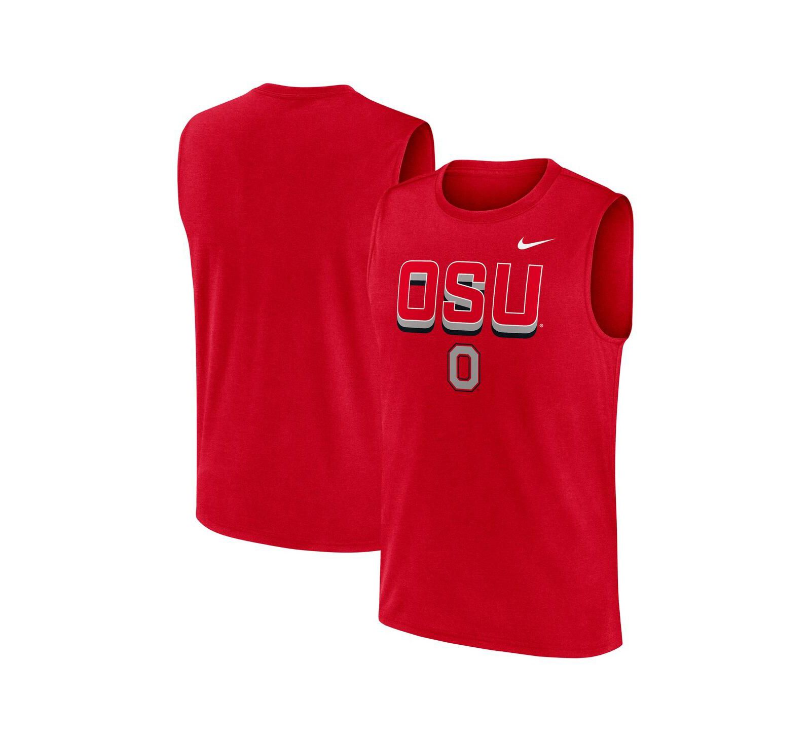 Nike Мужская спортивная майка Scarlet Ohio State Buckeyes Primetime Tricode Legend Performance