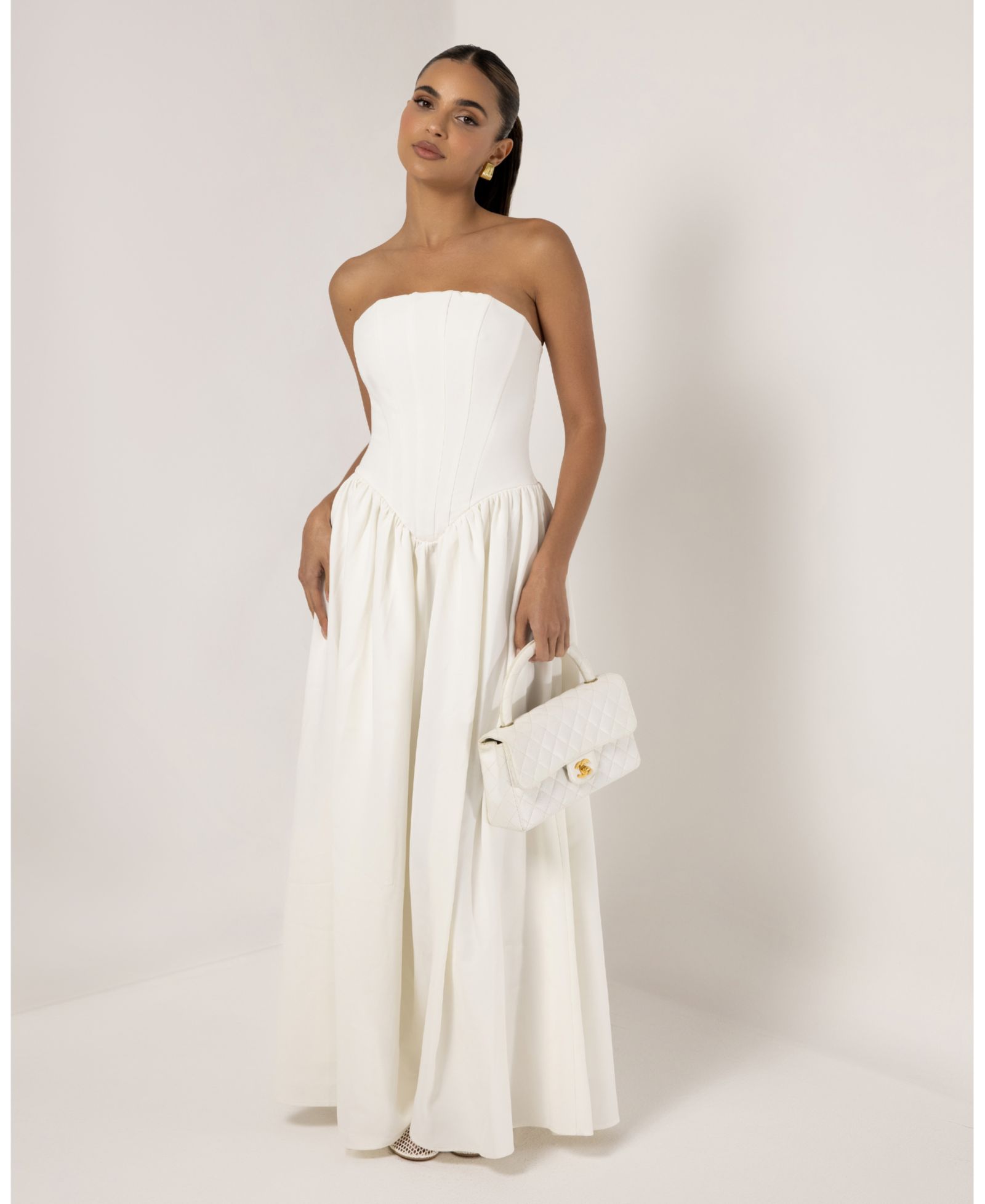Женское вечернее платье макси Heiress Beverly Hills Strapless Corset Crepe Flare