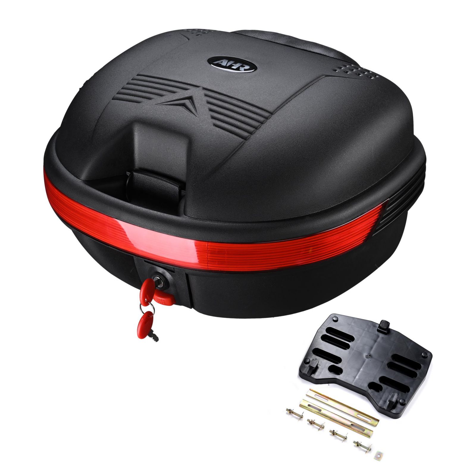 Yescom AHR 30L Motorcycle Tour Tail Box Scooter Trunk Luggage Top Lock Storage Carrier Case