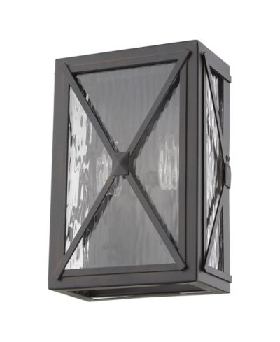 Slickblue Burnished Cross Water Glass Outdoor Light - Decorative Outdoor Wall Fixture