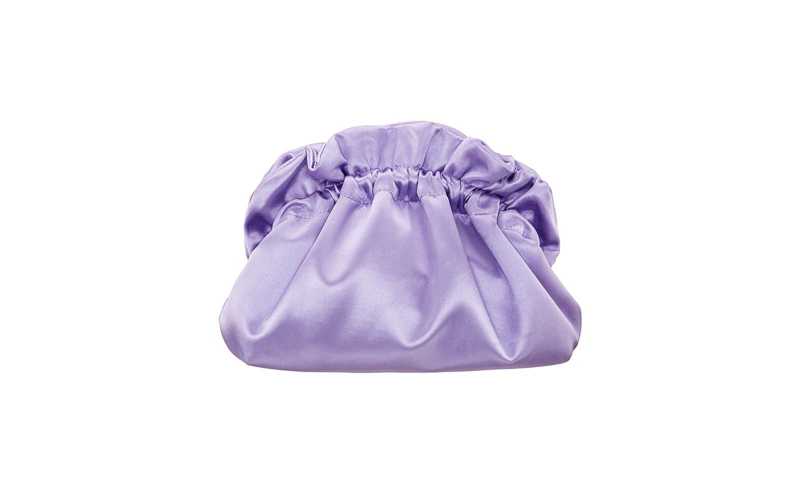 Nina Satin Gathered Crossbody Pouch Bag