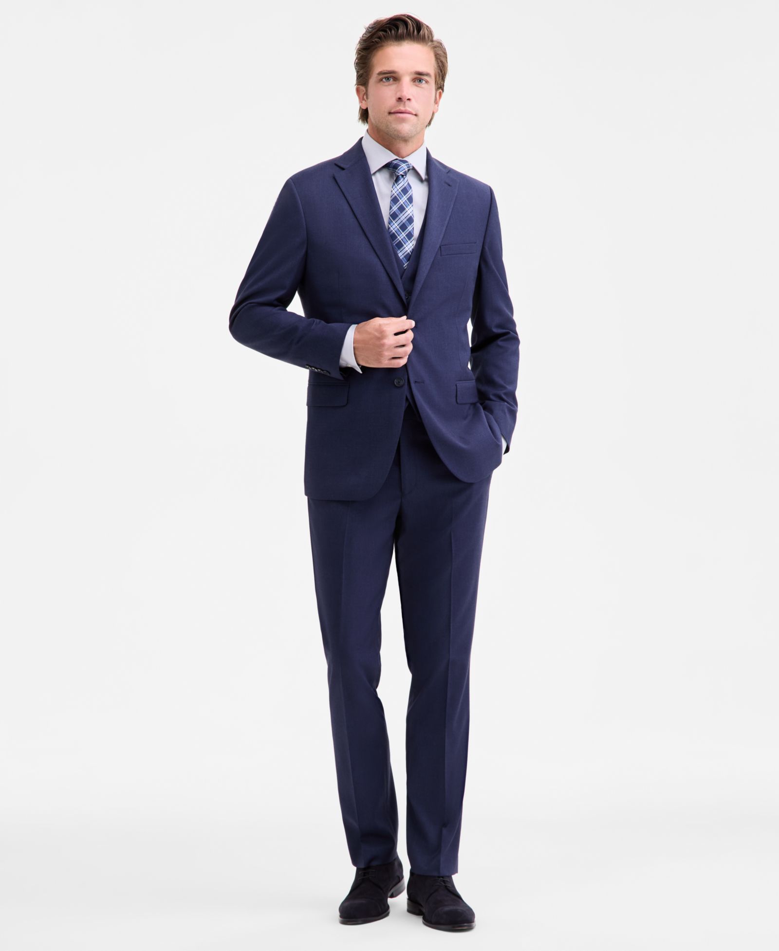 DKNY Men's Modern-Fit Vested Nested Suit