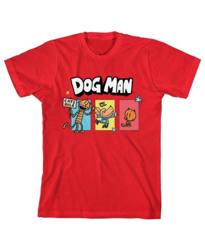 Dog Man Детская футболка с принтом Red Short Sleeve Tee-XL