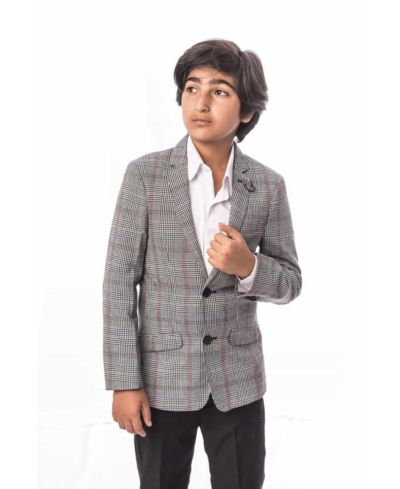 Костюм Elie Balleh Big Boys Grey Slim Fit Plaid Suit