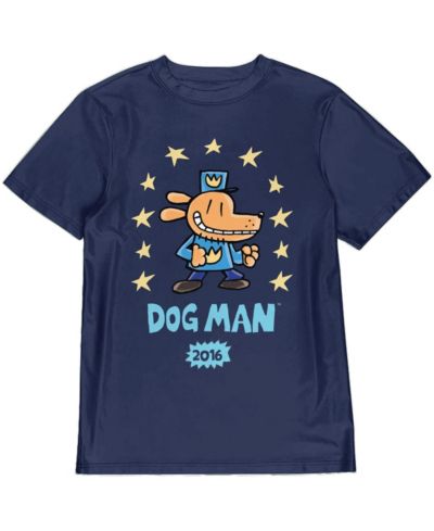 Dog Man Surrounded By Stars Youth Navy Crew Neck Short Sleeve T-shirt-XS
