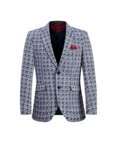 Приталенный блейзер Elie Balleh для мальчиков Navy Houndstooth