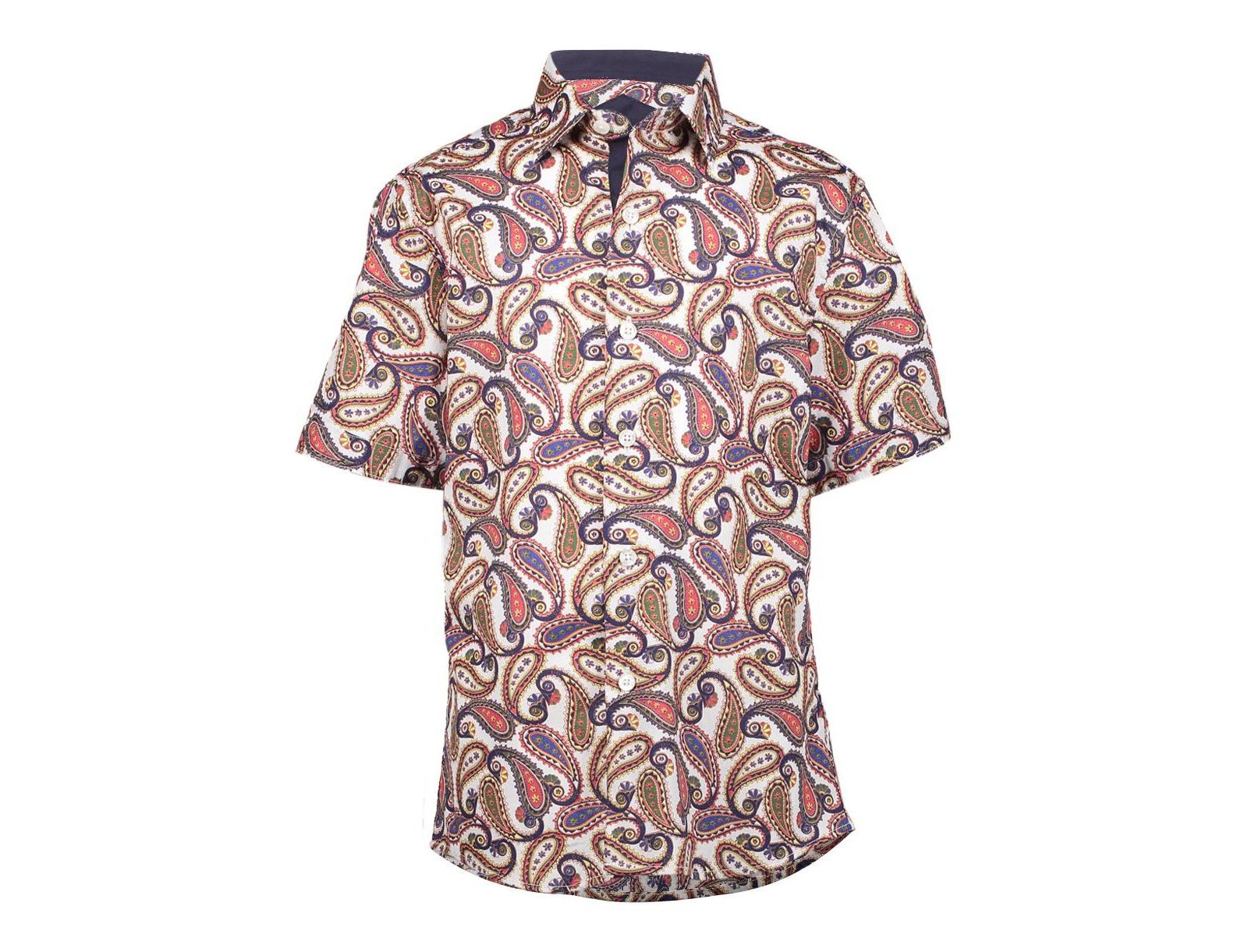 Elie Balleh Детская рубашка Elie Balleh Big Boys Royal Paisley Button-Down Slim Fit Short Sleeve