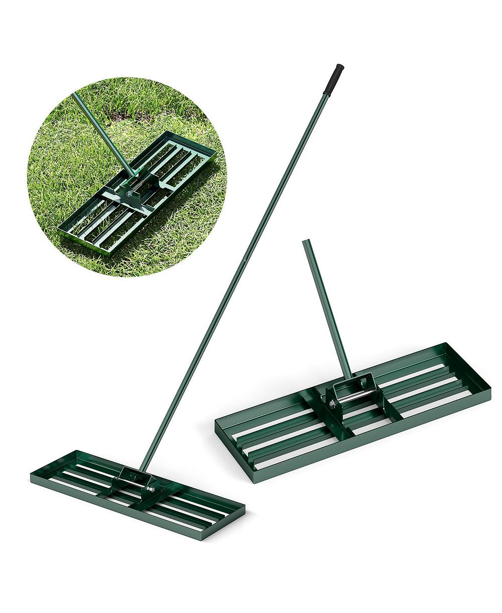 30 x 10 Inch Lawn Leveling Rake with Ergonomic Handle