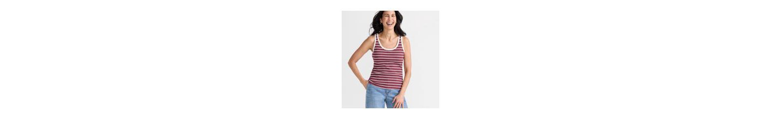 Lands' End Женский топ-майка Pointelle Rib UNeck