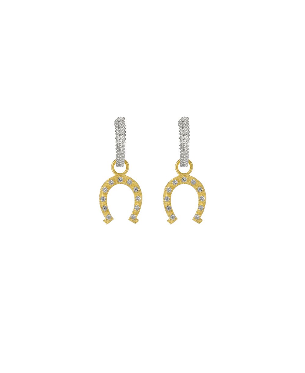 Spero London Hoop Sterling Horseshoe Equestrian Earrings