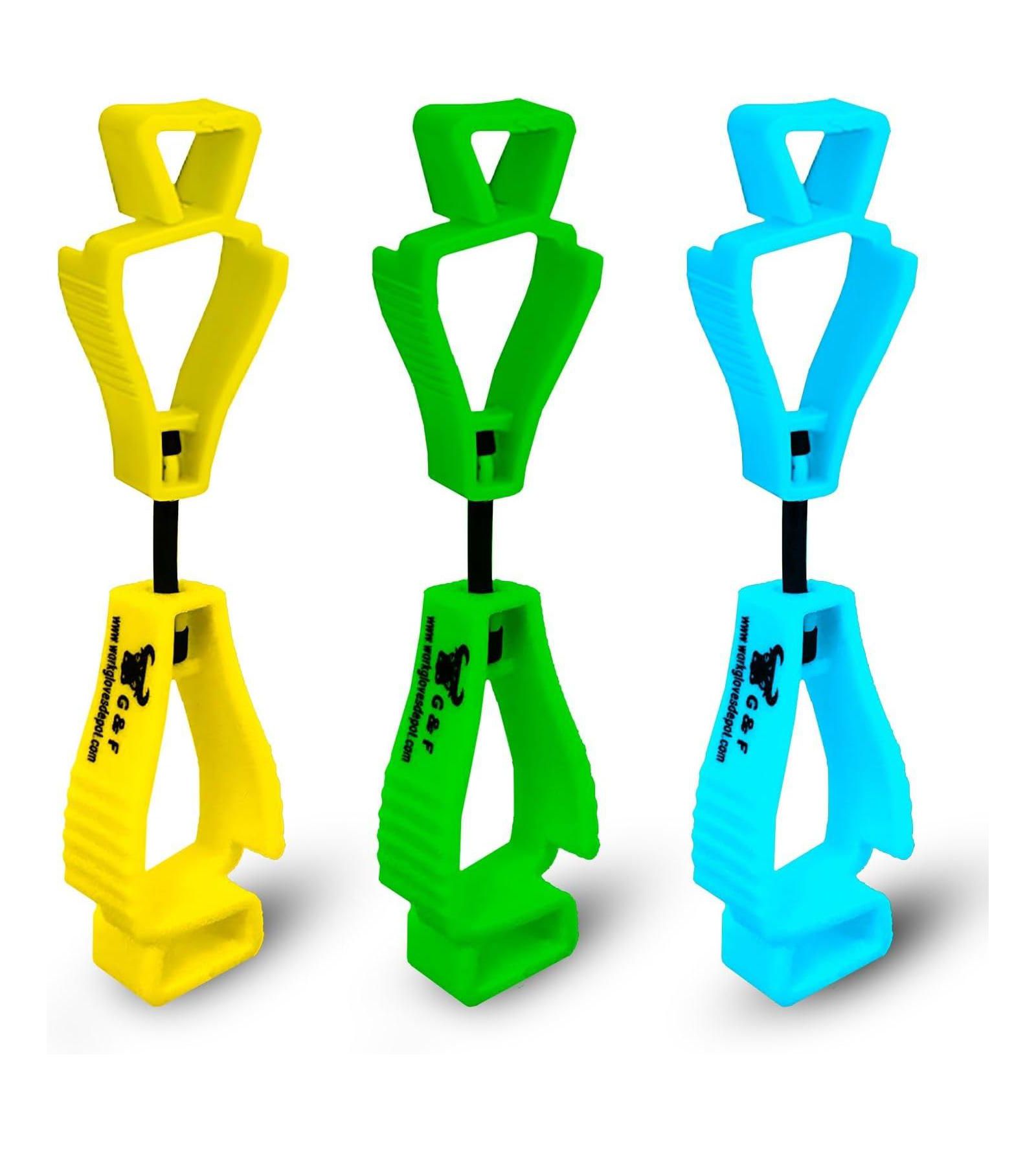 Work Glove Clips, 3 Pcs, 360° Rotating, Spring-Loaded