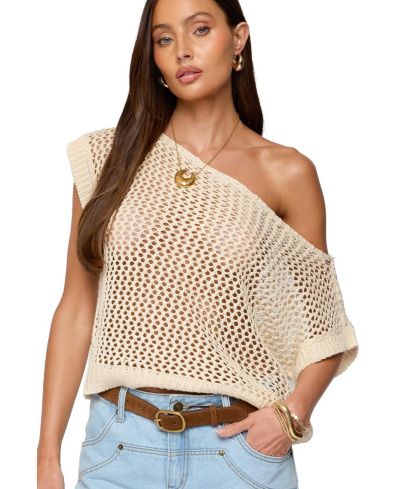 Женский топ Edikted Trix Off Shoulder Open Knit