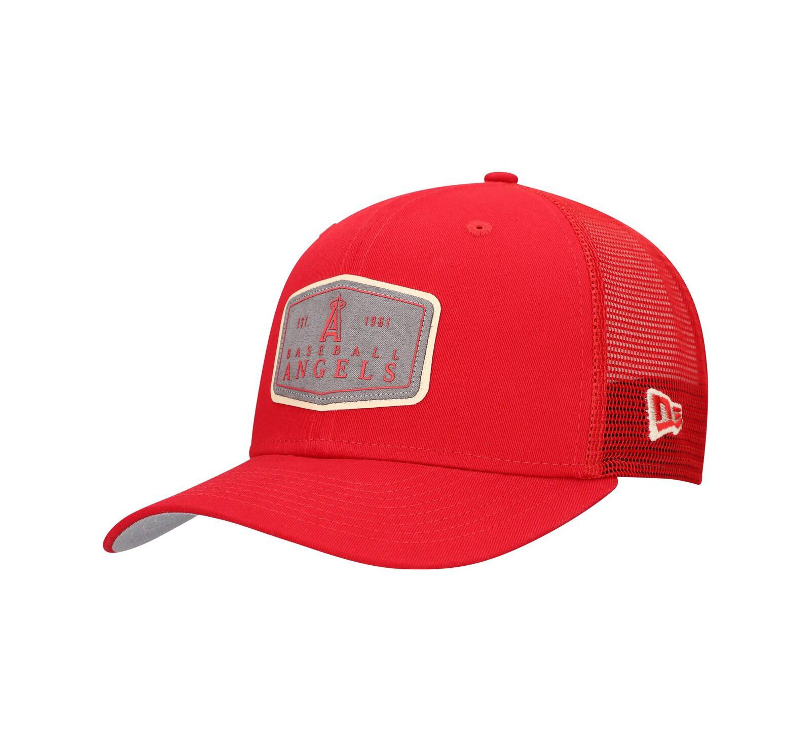 Мужская кепка New Era Red Los Angeles Angels Labeled 9SEVENTY Stretch-Snap Adjustable Hat
