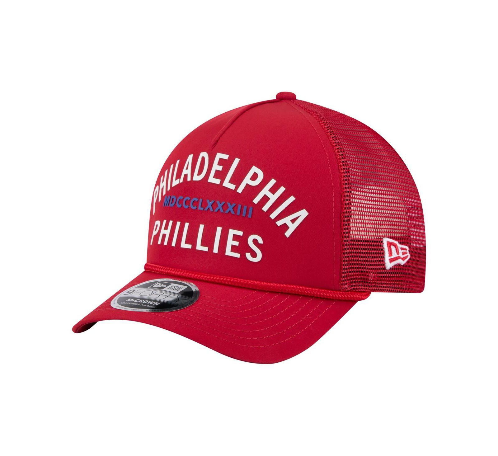 New Era Men's Red Philadelphia Phillies Minimalist 9FORTY A-Frame Adjustable Hat