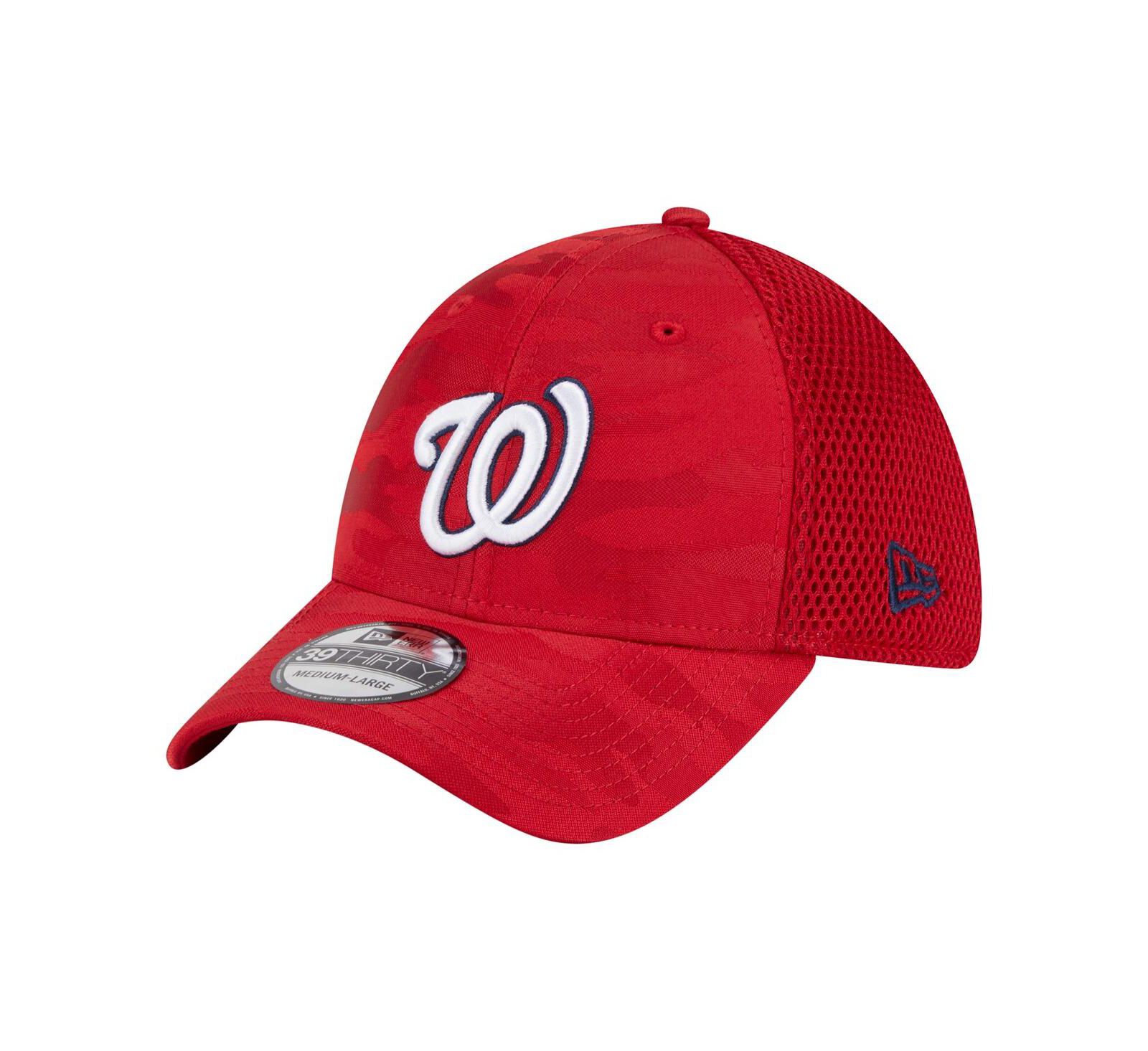 New Era Men's Red Washington Nationals Subtle Camo 39THIRTY Flex Hat