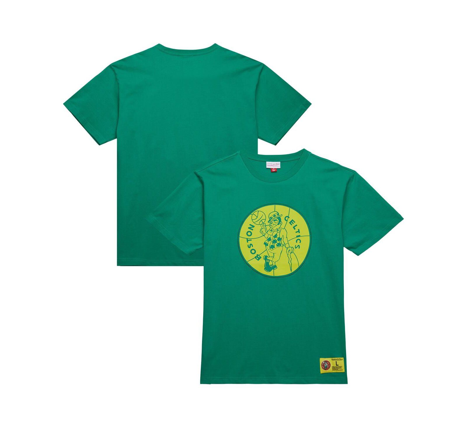 Mitchell & Ness Мужская футболка Kelly Green Boston Celtics Hardwood Classics Neon Nights Premium