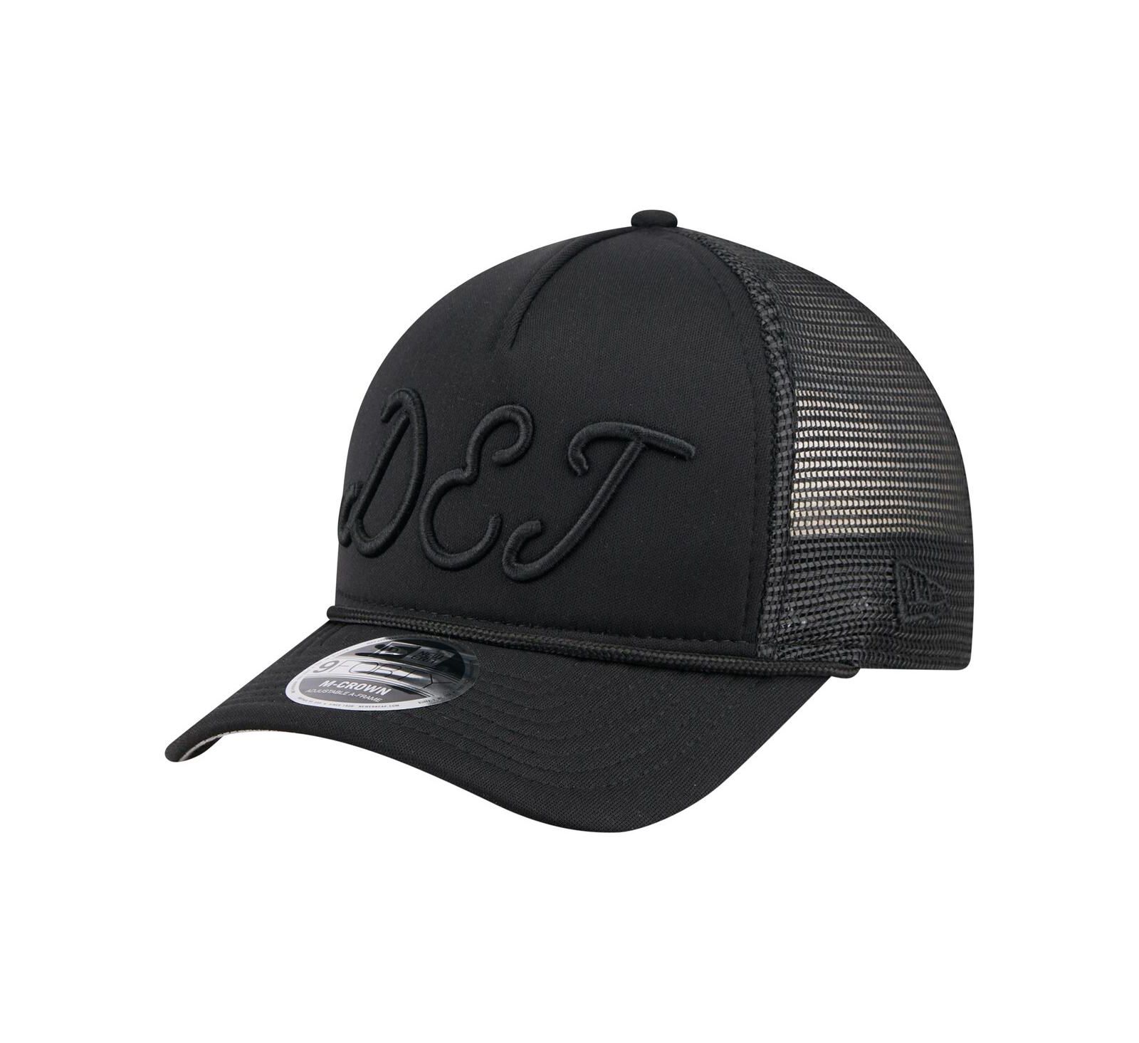 New Era Men's Black Detroit Tigers City Initial 9FORTY A-Frame M-Crown Adjustable Trucker Hat