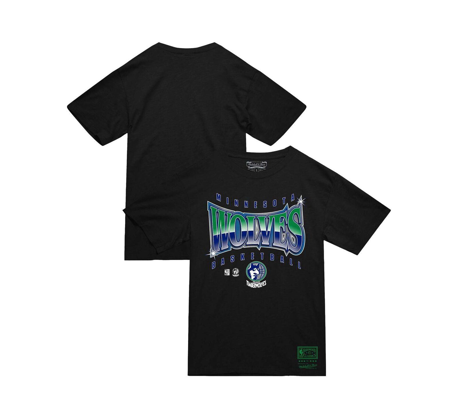 Mitchell & Ness Men's Black Minnesota Timberwolves Worldwide Collection Glow Up T-Shirt