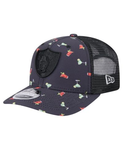 New Era Men's Navy/Black Las Vegas Raiders Adventure Drinks Pattern 9SEVENTY Stretch Snap Hat