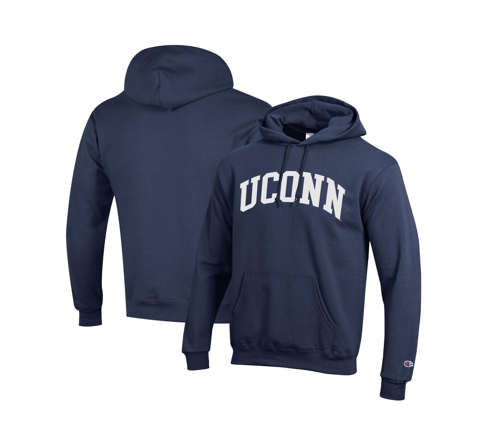 Мужское худи Champion Navy UConn Huskies Basic Arch Fleece Pullover