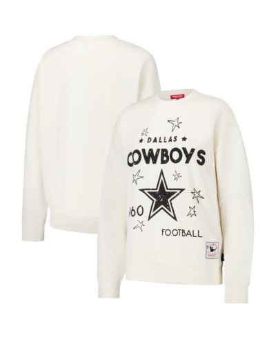 Мужская свитшот Mitchell & Ness Cream Dallas Cowboys Lightweight 3.0 Logo Pullover