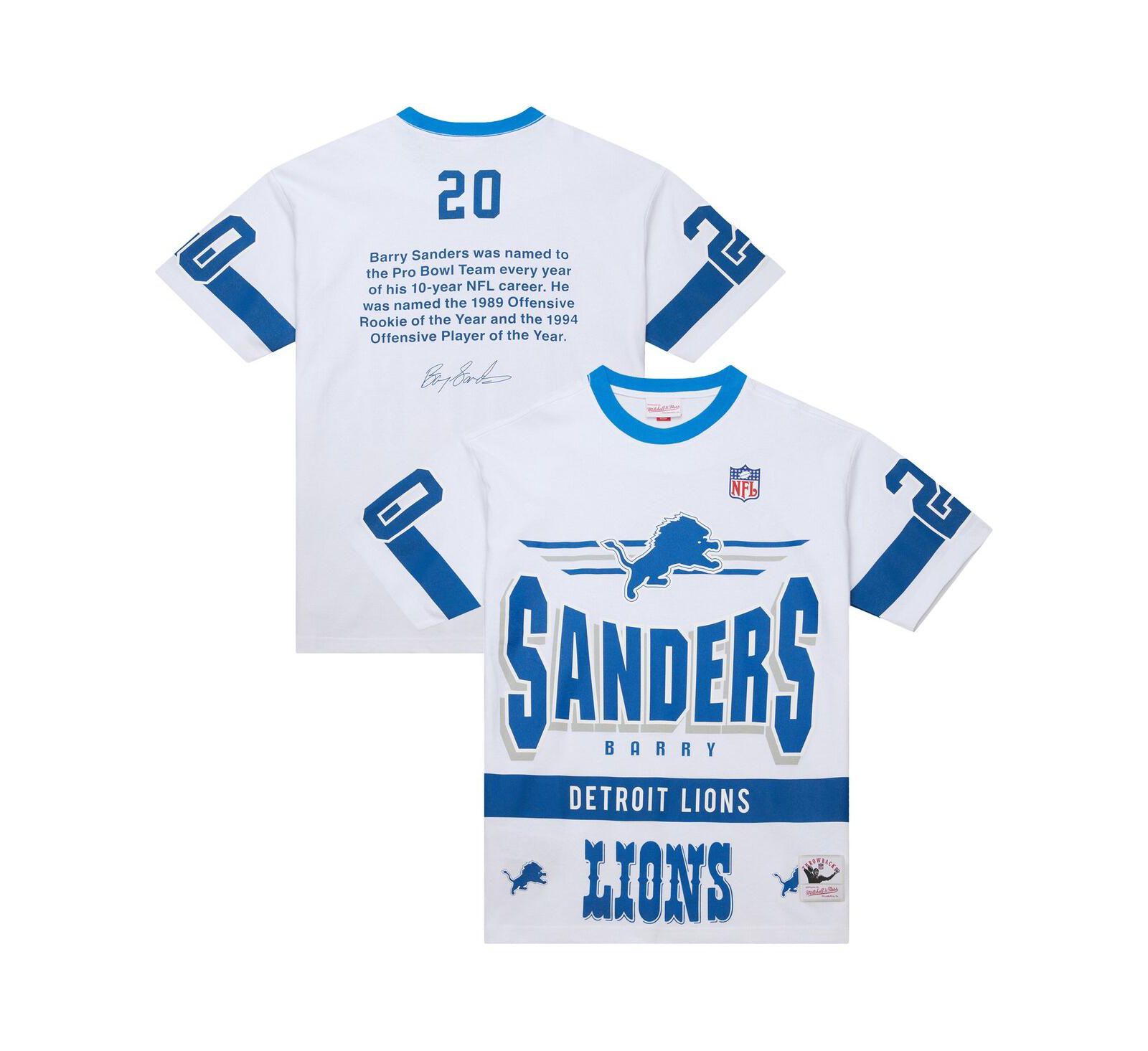 Mitchell & Ness Мужская винтажная футболка Barry Sanders Detroit Lions