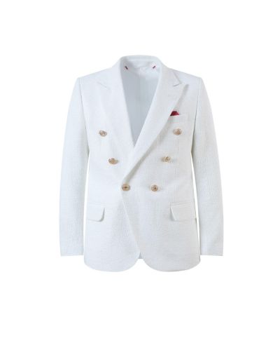 Elie Balleh Boys White Slim Fit Elegant Jacket